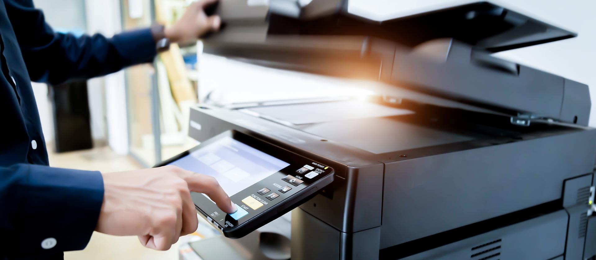 Close up of a large office printer